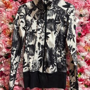 lululemon athletica Black and White Floral Bomber Jacket